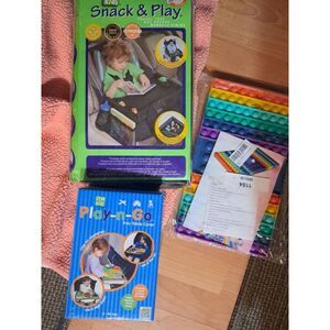 NIB-Get Ready to Travel! Snak & Play set for Car-Plane-Home 3 Types to Entertain